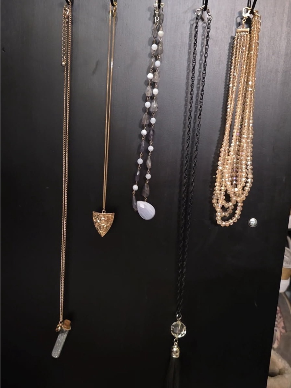 Gold Tone Layered Pendant Necklace - Women Jewelry